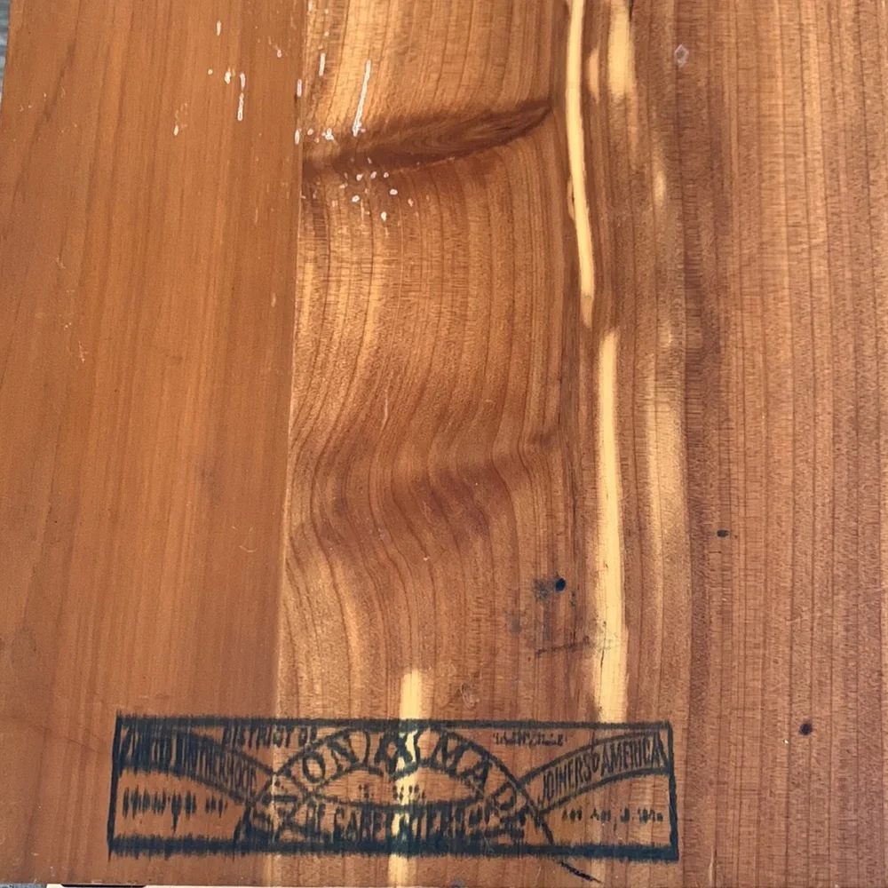 Vintage Handmade Carpenters Union Cedar Wood Holy Bible Wooden Case Memorial Box